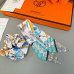 爱马仕Hermes “树之歌”发圈 束发带两用Twilly绿色小丝巾