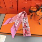 爱马仕(Hermes)Twilly丝巾 粉色 - 图片 4