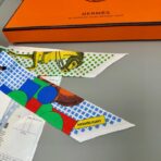 爱马仕Hermes“优雅骑士”Twilly小丝巾 绿蓝撞色 - Imagem 3