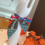 爱马仕Hermes树之歌小丝巾 飘带 玫红色 - 图片 4