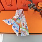 爱马仕Les Murmures de la Foret Twilly小丝巾 米色底 - Imagem 4