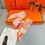 爱马仕Rayures d'Ete Twilly小丝巾 橙色 - 图片 2