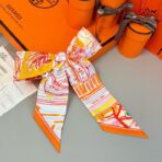 爱马仕Rayures d'Ete Twilly小丝巾 橙色 - 图片 3