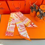 爱马仕Rayures d'Ete Twilly小丝巾 橙色 - 图片 4