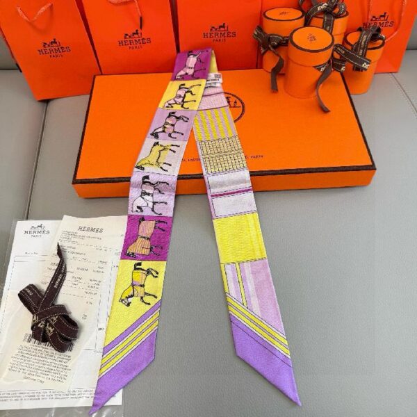 爱马仕Twilly 双面真丝斜纹丝带 紫色款