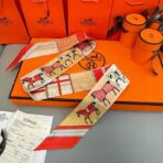 爱马仕Twilly 双面真丝斜纹丝带 红色款 - 图片 2