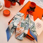 爱马仕Twilly 顶级斜纹真丝飘带 蓝绿撞色 - 图片 4