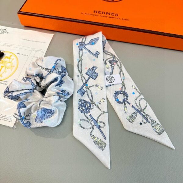 爱马仕Twilly小丝巾 发圈 白色款