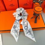 爱马仕Twilly小丝巾 发圈 白色款 - 图片 3