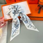 爱马仕Twilly小丝巾 发圈 白色款 - 图片 2