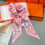 爱马仕Twilly小丝巾 发圈 粉色款 - Imagem 2