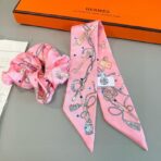 爱马仕Twilly小丝巾 发圈 粉色款