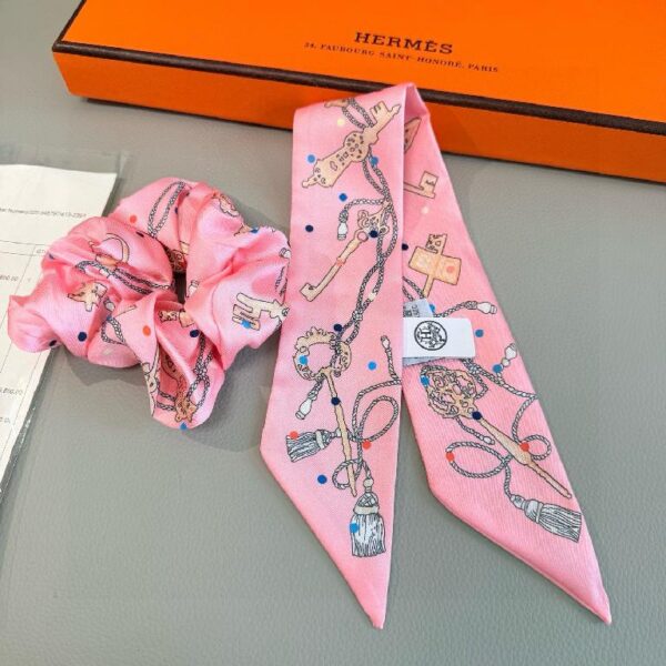 爱马仕Twilly小丝巾 发圈 粉色款