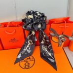 爱马仕Twilly小丝巾 发圈 黑色款 - Imagem 2