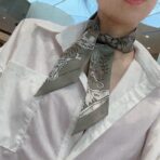 爱马仕Twilly小丝巾 灰色 - 图片 4