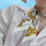 爱马仕Twilly小丝巾 白金色 - 图片 2