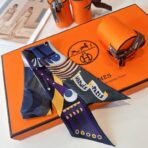 爱马仕Twilly斜纹真丝飘带 蓝紫绿撞色款 - 图片 4