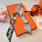 爱马仕Twilly斜纹真丝飘带 蓝色款 - 图片 2