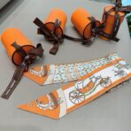 爱马仕Twilly(新型马车)丝巾 橙色 - 图片 2