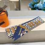 爱马仕Twilly(新型马车)丝巾 蓝棕撞色