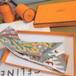 爱马仕Twilly(玛雅丛林)飘带 灰白撞色 - Image 2