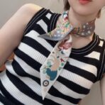 爱马仕Twilly(玛雅丛林)飘带 灰白撞色 - Image 4