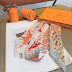 爱马仕Twilly(玛雅丛林)飘带 粉灰撞色 - Image 4