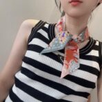 爱马仕Twilly(玛雅丛林)飘带 粉灰撞色 - Image 3