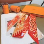 爱马仕Twilly(玛雅丛林)飘带 红色款 - 图片 3