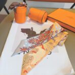 爱马仕Twilly(玛雅丛林)飘带 黄灰撞色 - 图片 2