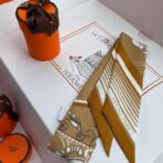 爱马仕Twilly“藏书章”小丝巾 棕色