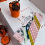 爱马仕Twilly“藏书章”小丝巾 粉蓝撞色