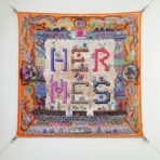 爱马仕《丝巾大探险》橙色调斜纹真丝方巾