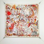 爱马仕《埃米尔奇幻之夜》橙色调斜纹真丝方巾