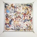 爱马仕《埃米尔奇幻之夜》蓝黄调斜纹真丝方巾