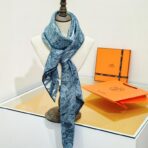 爱马仕《巴勒莫植物园》深蓝色方巾 - 图片 4