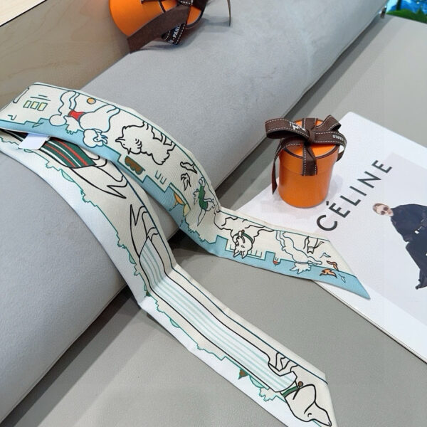 爱马仕《巴黎爱犬》束发带 白色