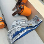 爱马仕《巴黎爱犬》束发带 蓝灰撞色 - Imagem 2