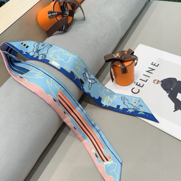 爱马仕《巴黎爱犬》束发带 蓝色