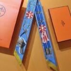 爱马仕【Jumping】Twilly小丝巾 深蓝款