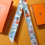 爱马仕【云端女孩】Twilly小丝巾 天蓝色款