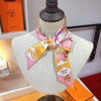 爱马仕【云端女孩】Twilly小丝巾 粉黄撞色 - 图片 3