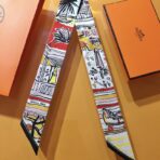 爱马仕【悠闲的假期】丝带 粉红黑撞色