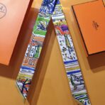 爱马仕【悠闲的假期】丝带 蓝绿撞色