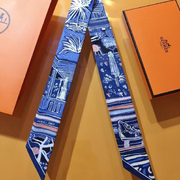 爱马仕【悠闲的假期】丝带 蓝色