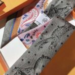 爱马仕【猎豹】Twilly小丝巾 灰粉撞色 - Image 3