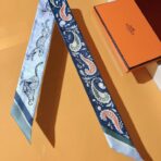 爱马仕【猎豹】Twilly小丝巾 蓝色款