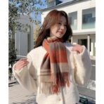 爱马仕 巴宝莉非常正的男女围巾 红色款 - 图片 3