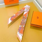 爱马仕【鞍具花束】丝巾 橙色款