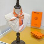 爱马仕【鞍具花束】丝巾 橙色款 - Image 3